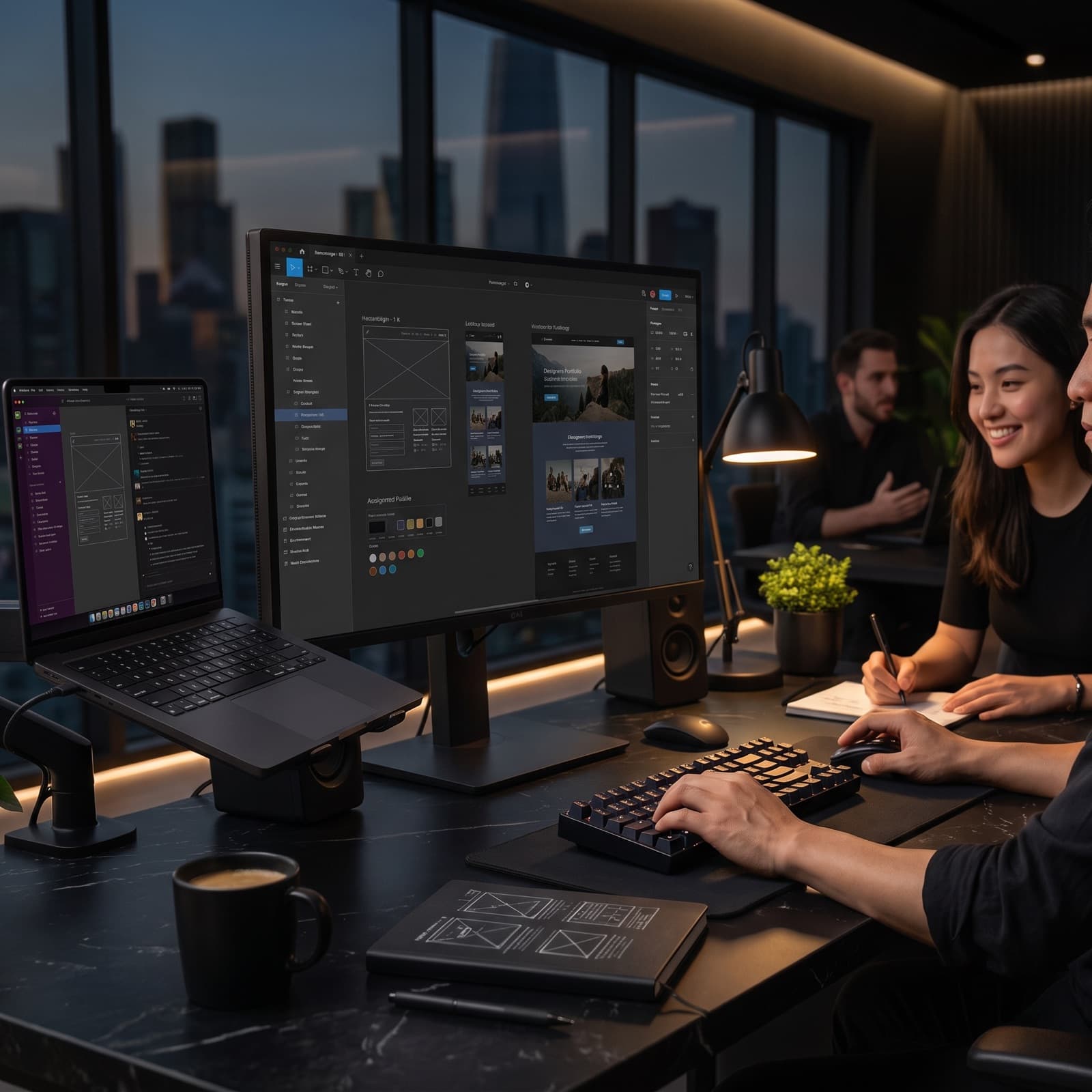 Designer creating a homepage concept