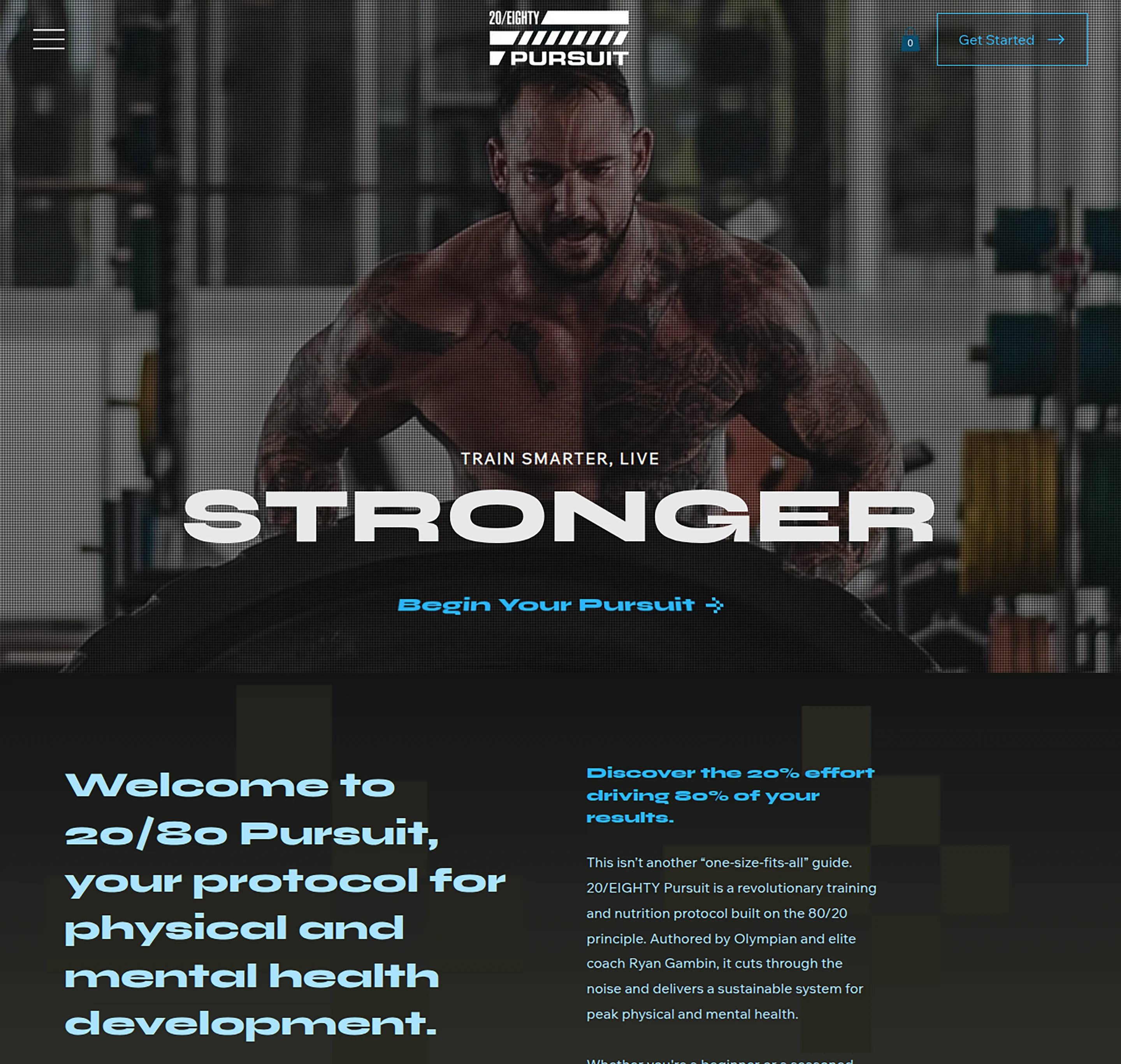 Fitness Coach website design for 20/Eighty Pursuit