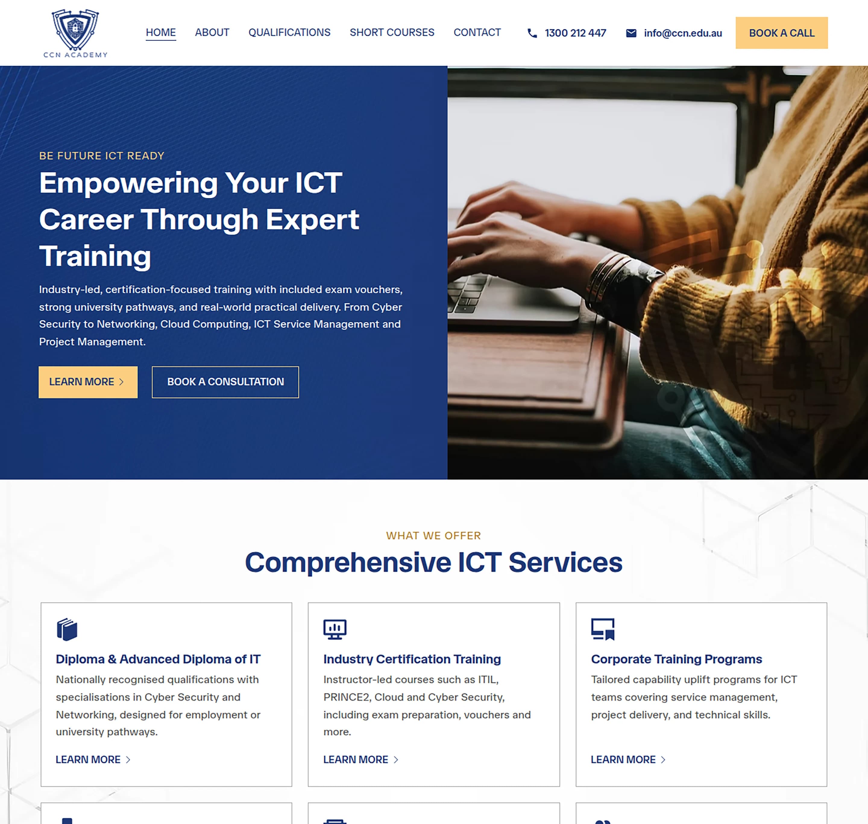 RTO website design for CCN Academy