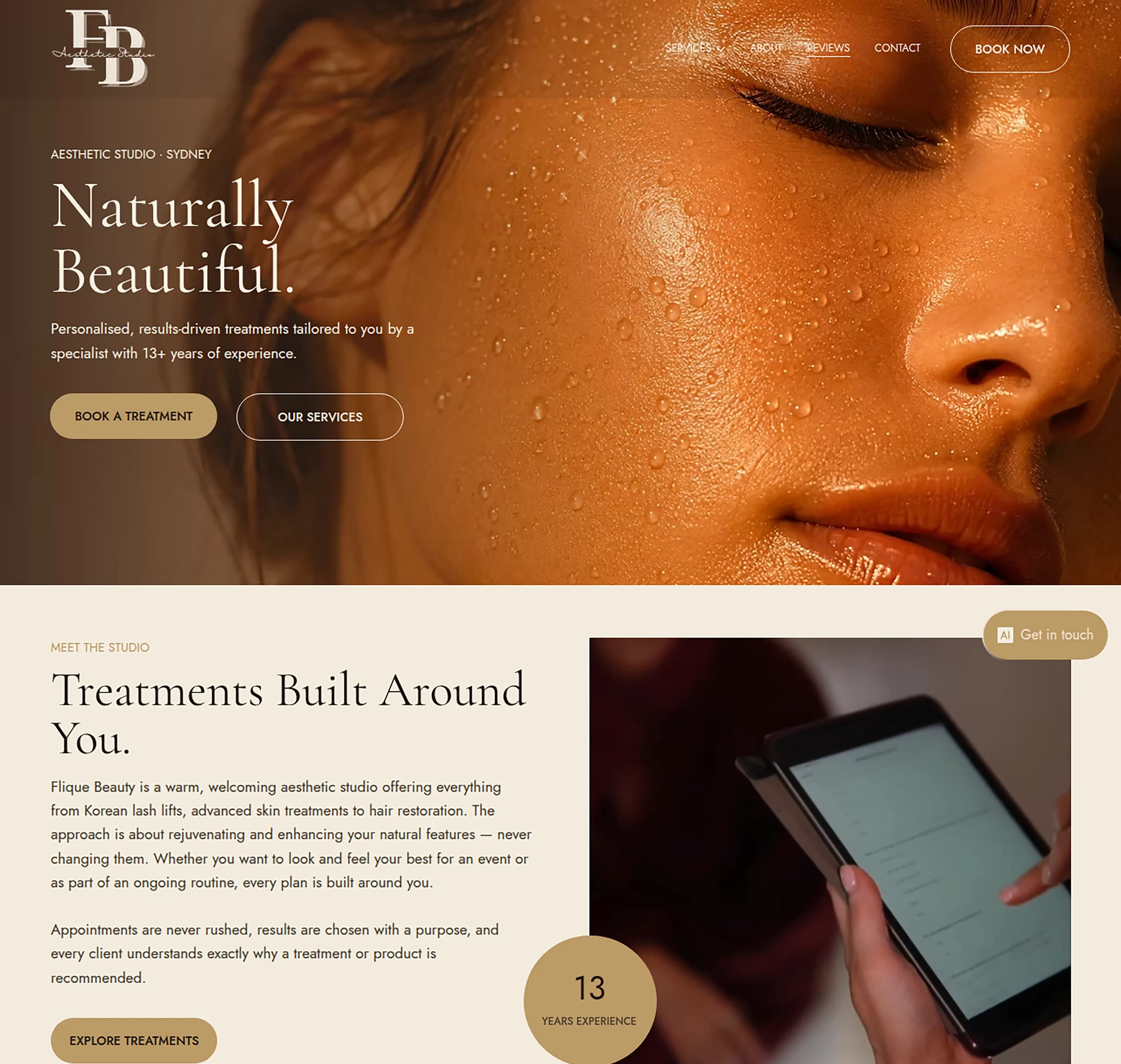 Beauty Salon website design for Flique Beauty