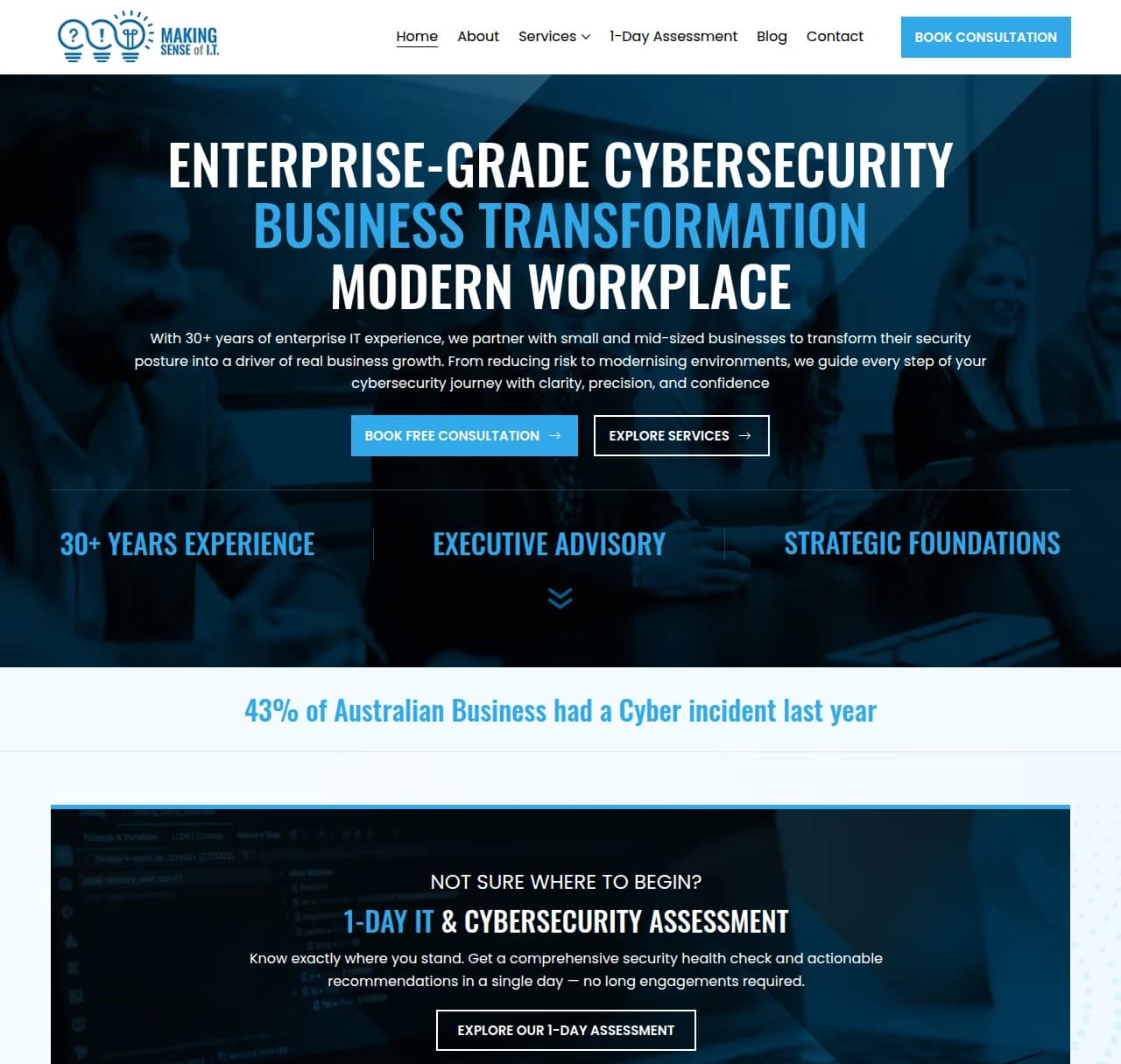 IT Company website design for Making Sense of I.T.