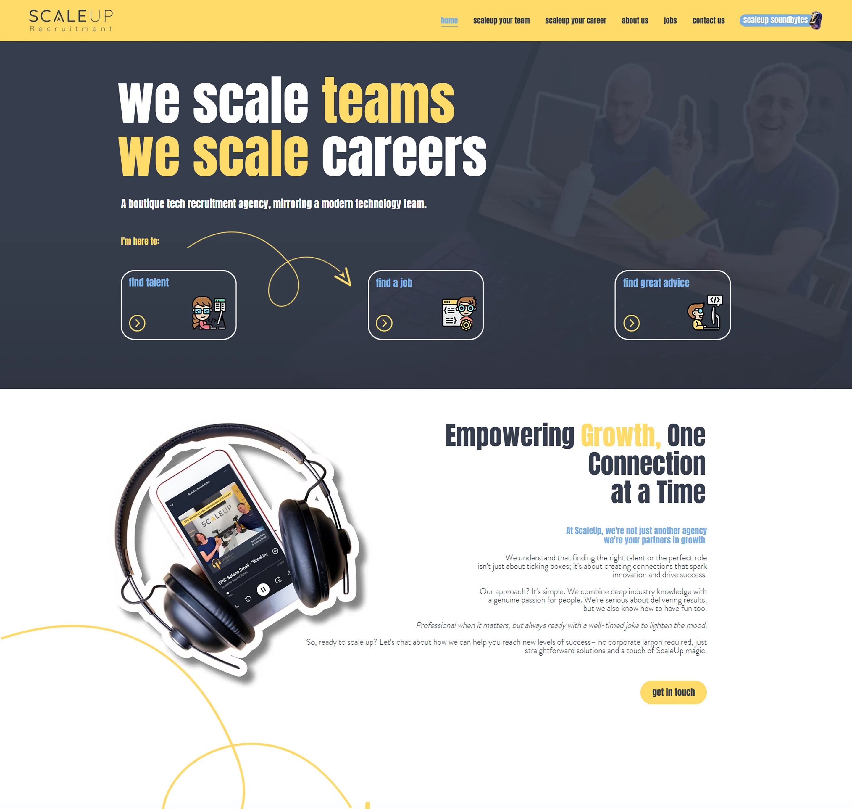 Recruitment Agency website design for ScaleUp Recruitment