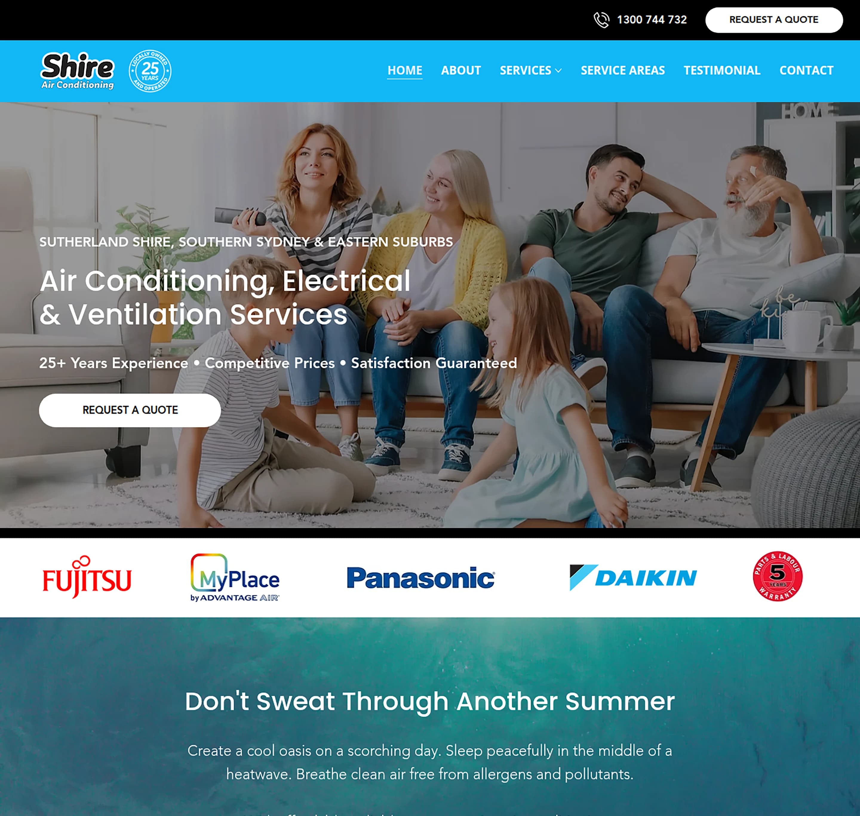 HVAC website design for Shire Air