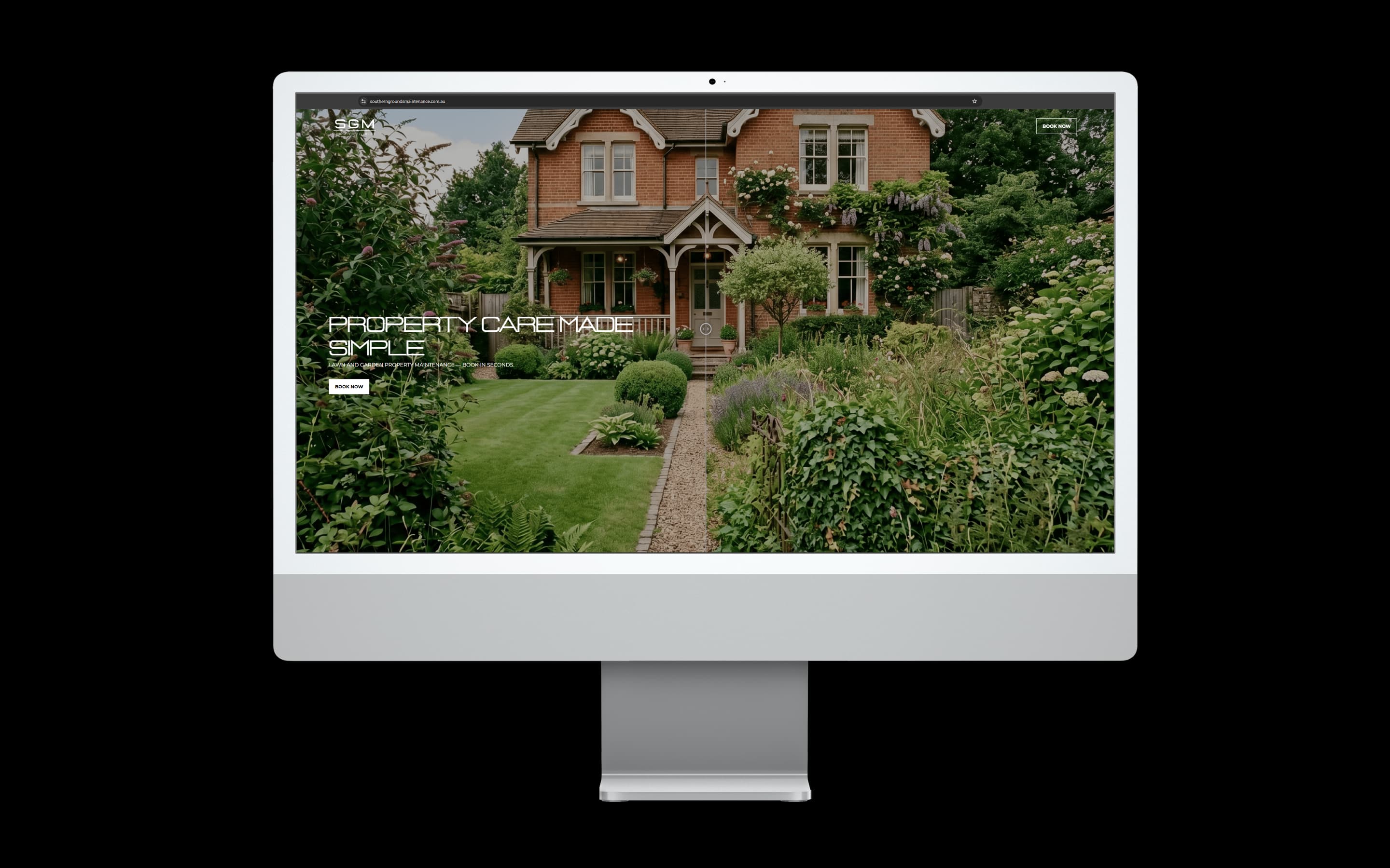 Lawn Care website design for Southern Grounds Maintenance — desktop mockup
