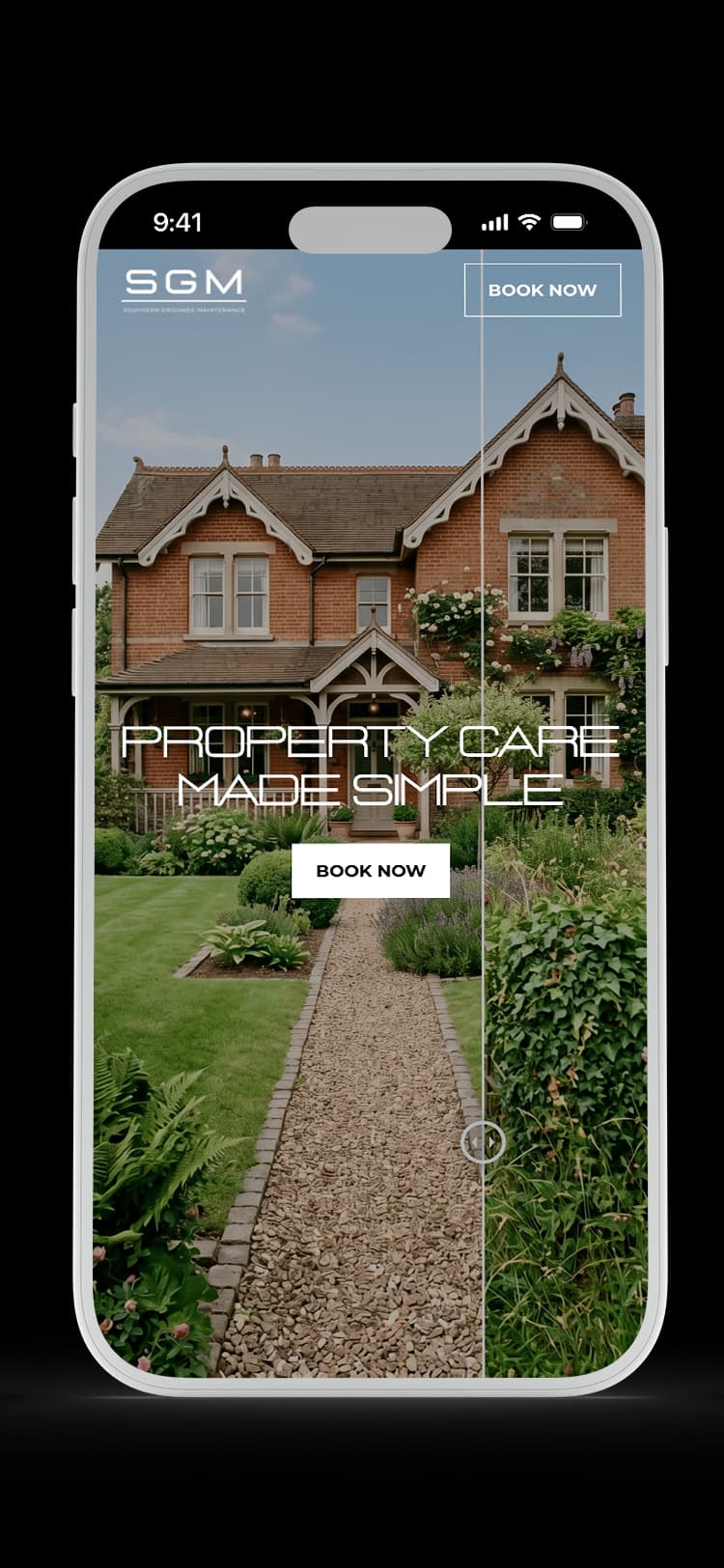 Lawn Care website design for Southern Grounds Maintenance — mobile mockup