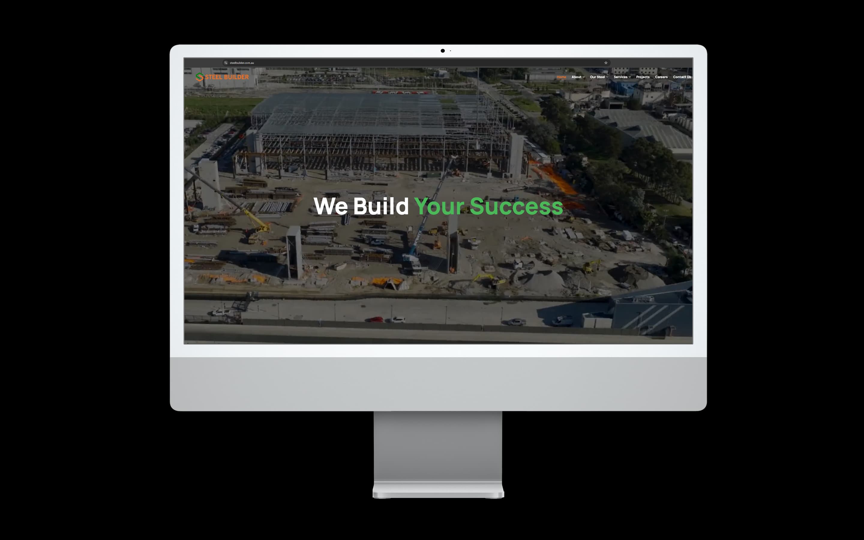 Structural Steel website design for Steel Builder Australia — desktop mockup