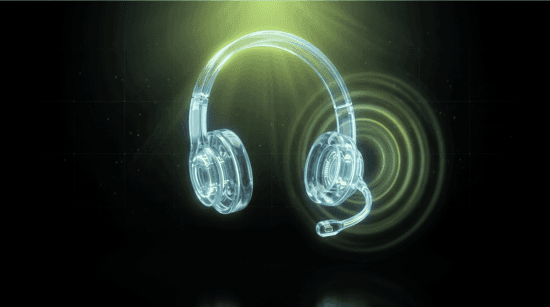 Glowing headset graphic representing website hosting and support