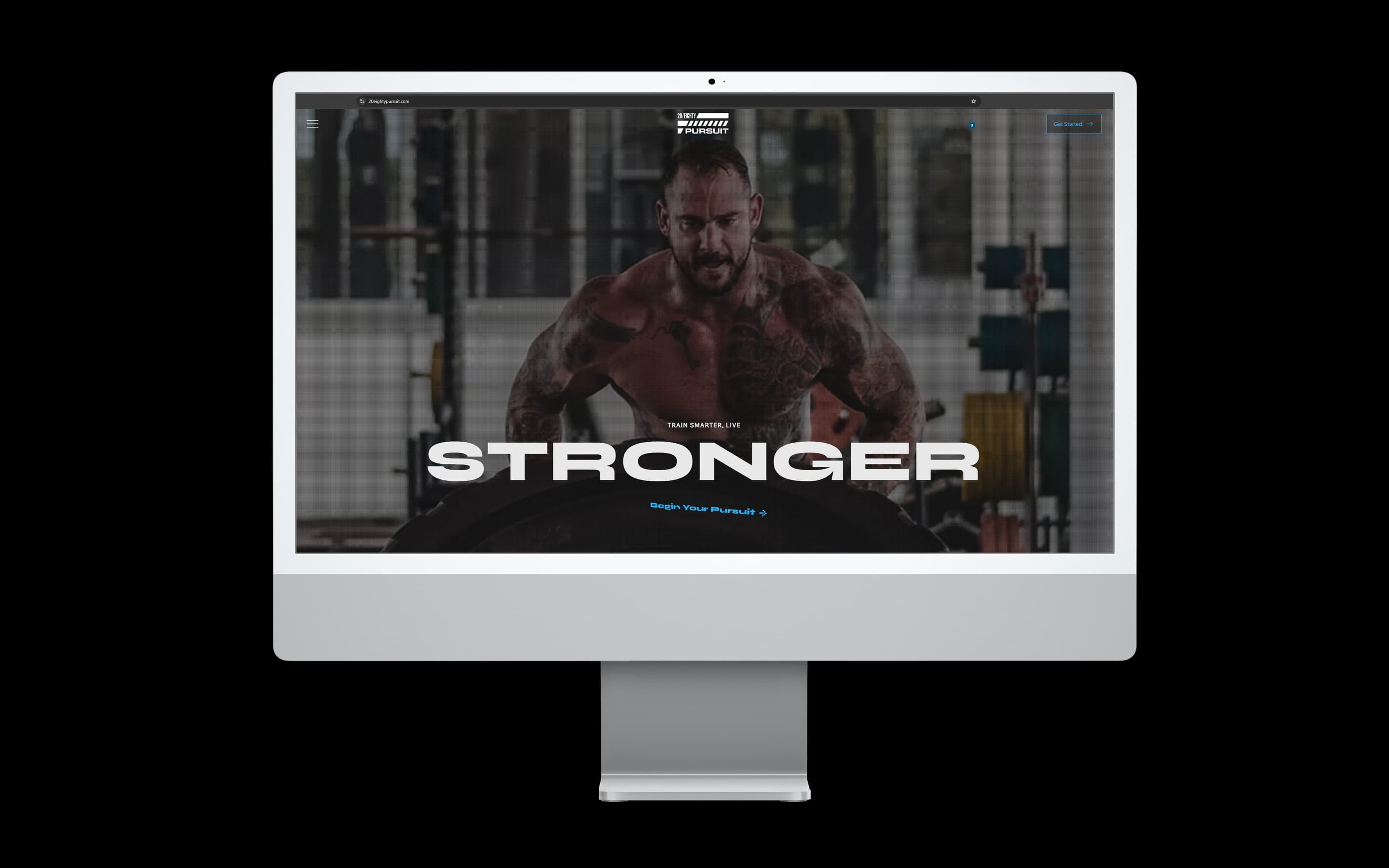 Fitness Coach website design for 20/Eighty Pursuit — desktop mockup