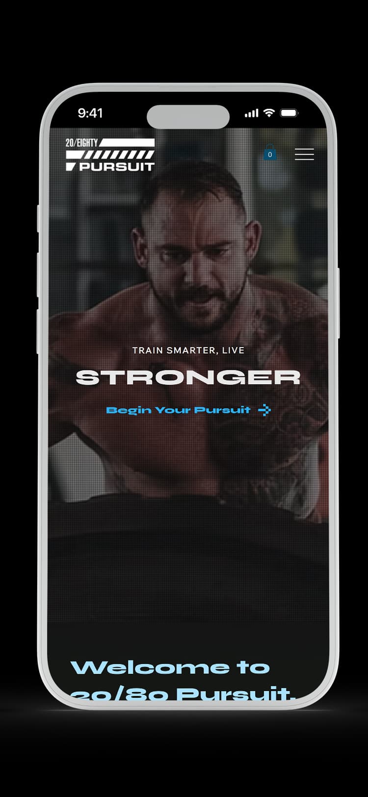Fitness Coach website design for 20/Eighty Pursuit — mobile mockup