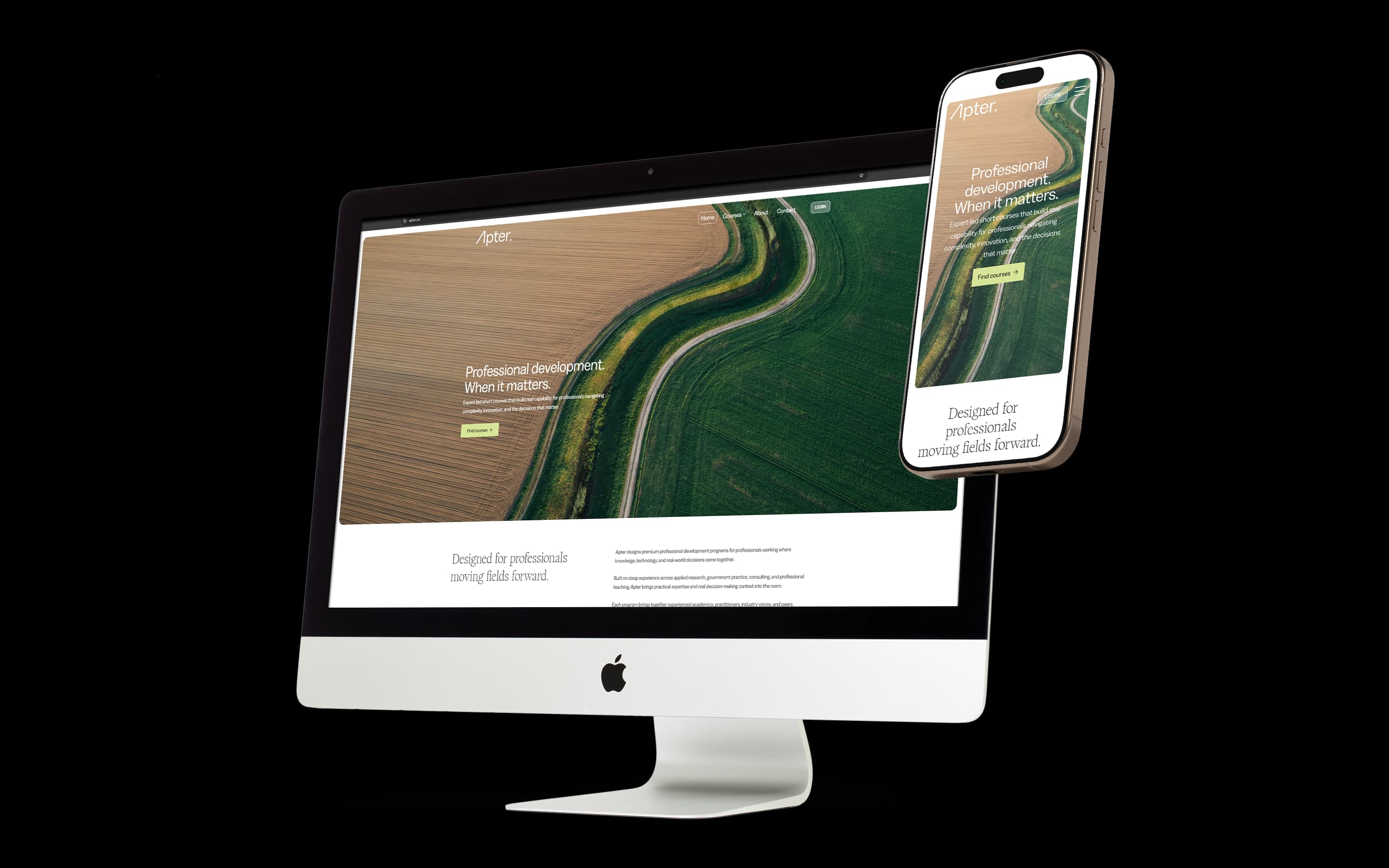Professional Training website design for Apter