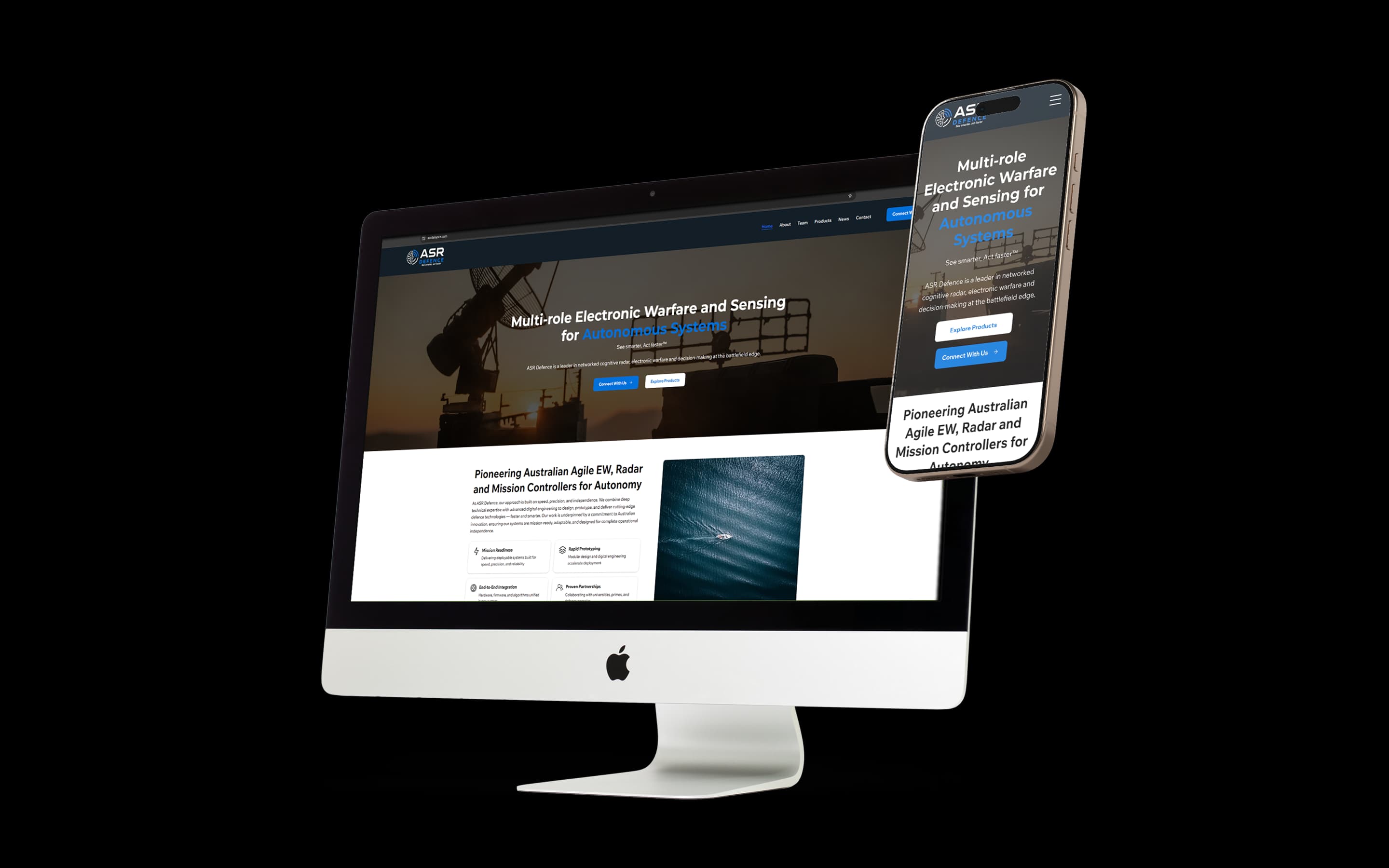 Defence Industry website design for ASR Defence