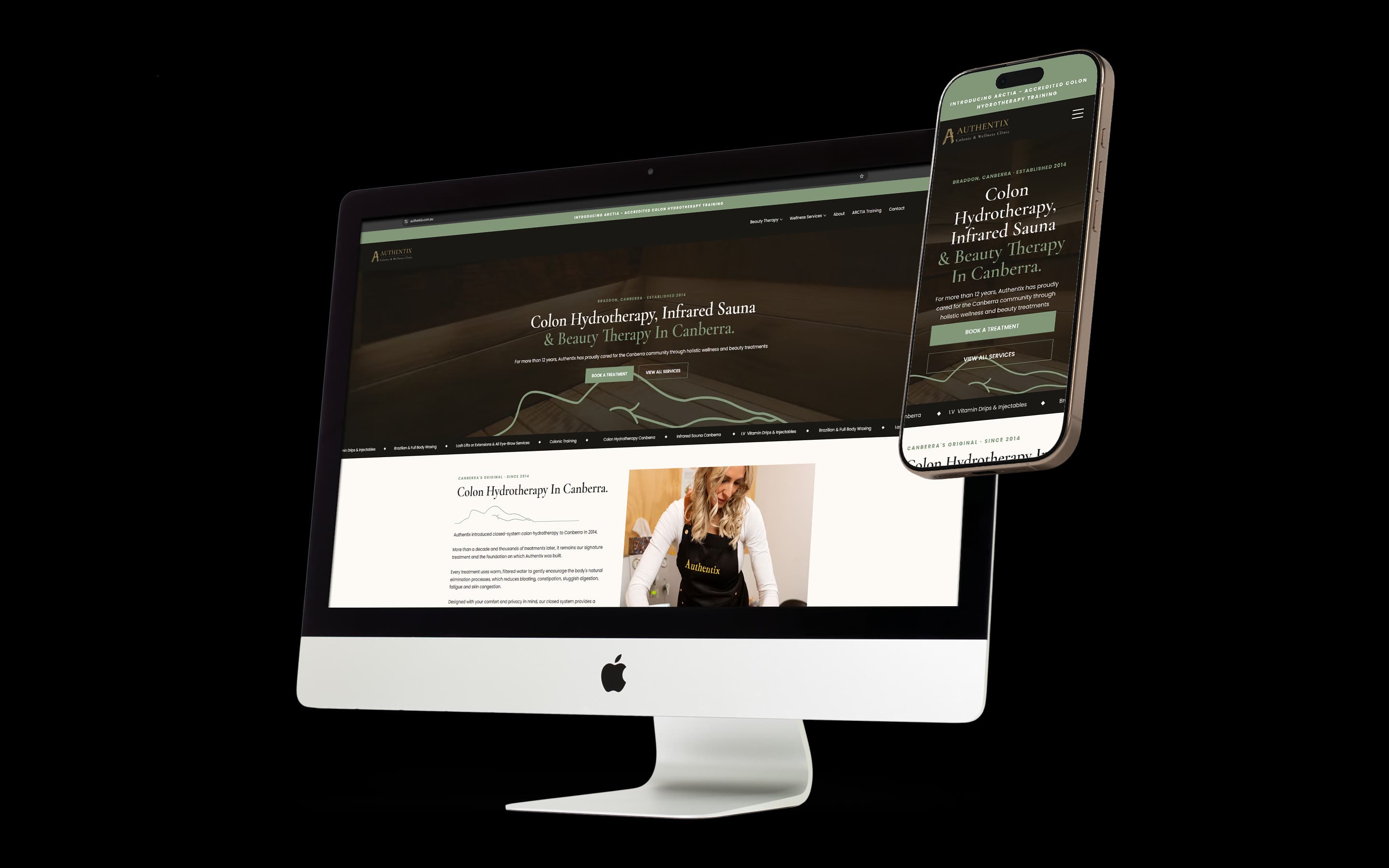 Wellness Clinic website design for Authentix