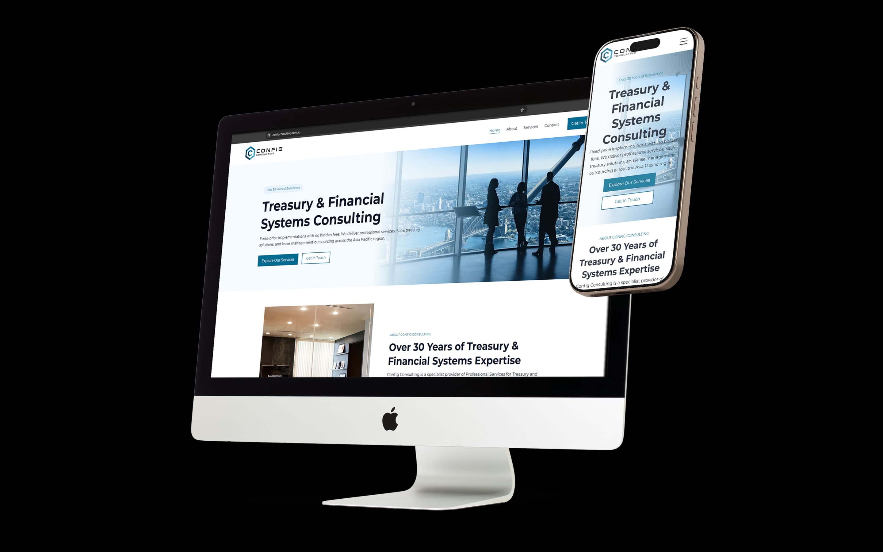 Financial Services website design for Config Consulting