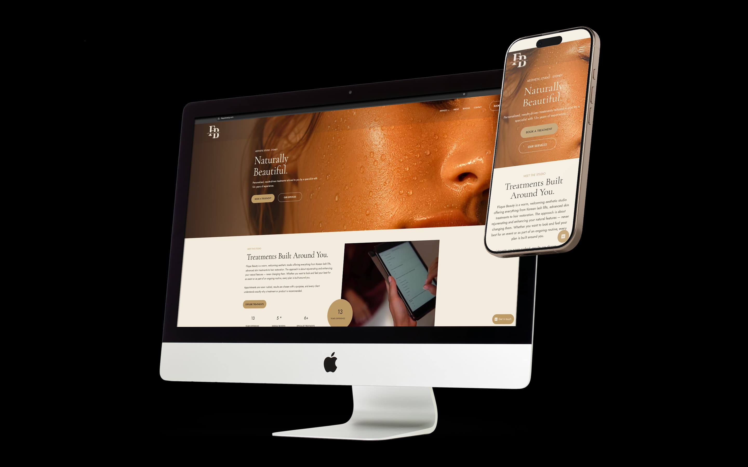 Beauty Salon website design for Flique Beauty