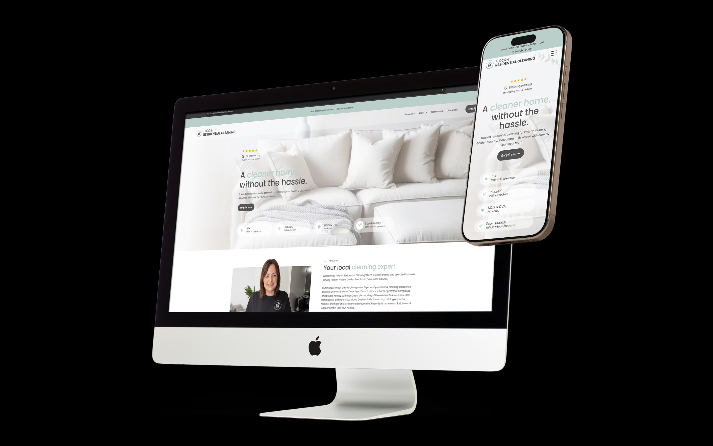 Cleaning Company website design for Floor It Residential Cleaning