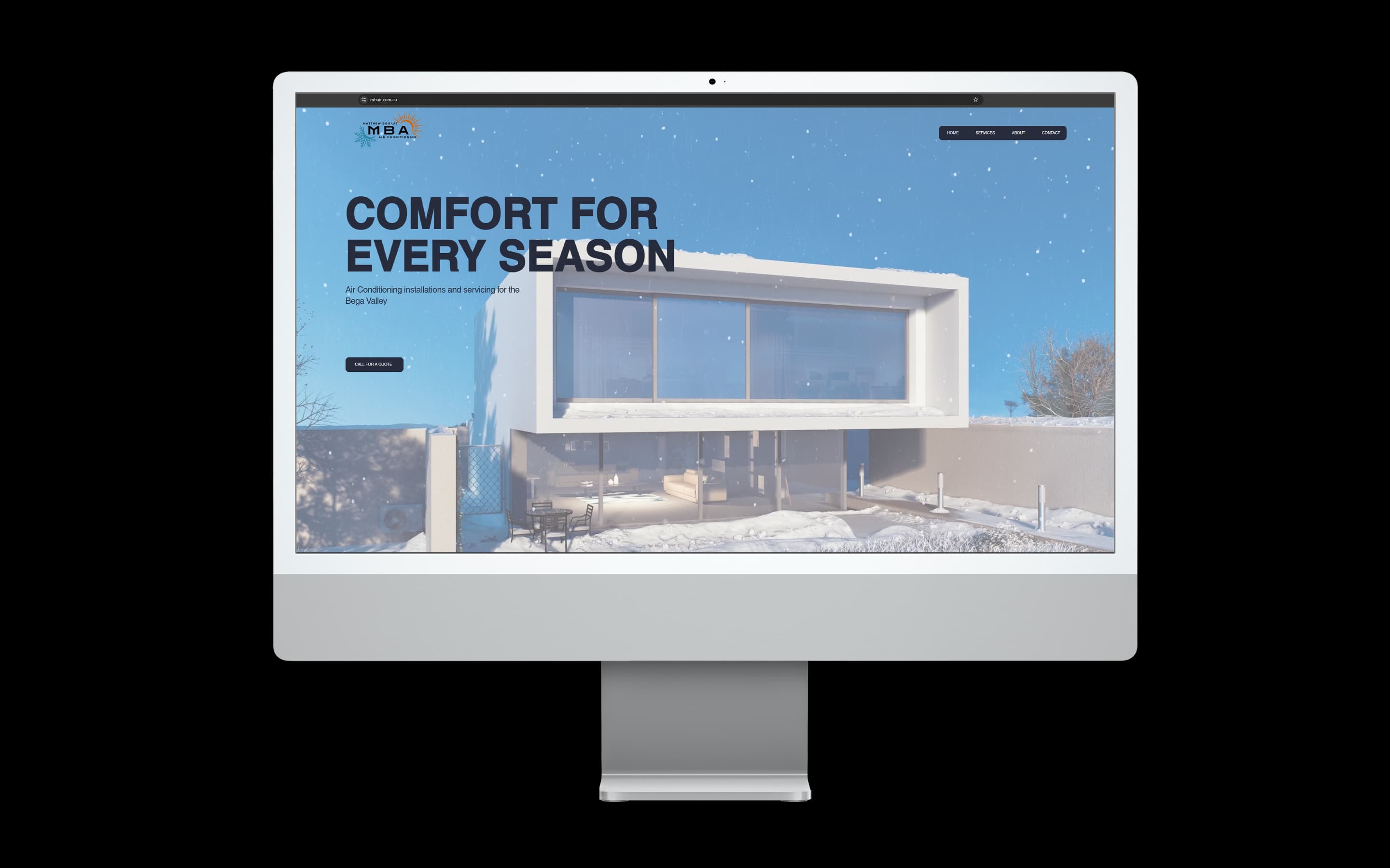Air Conditioning website design for MB Air-Conditioning — desktop mockup