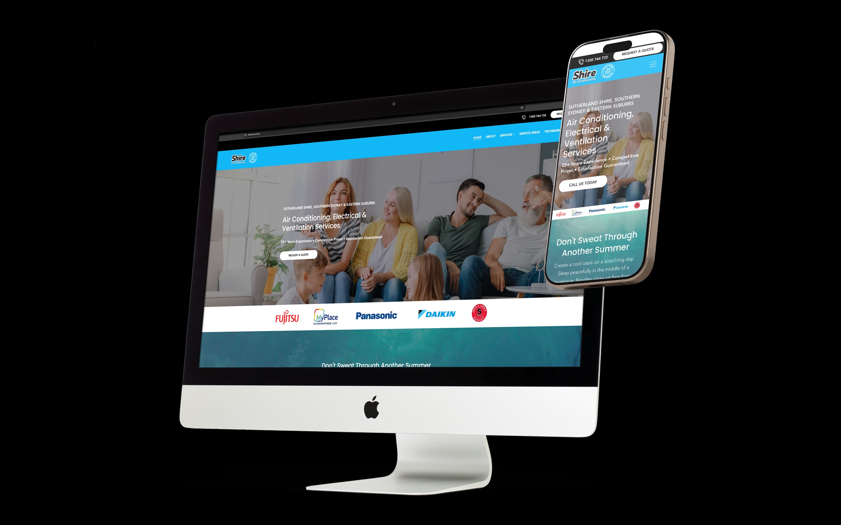 HVAC website design for Shire Air