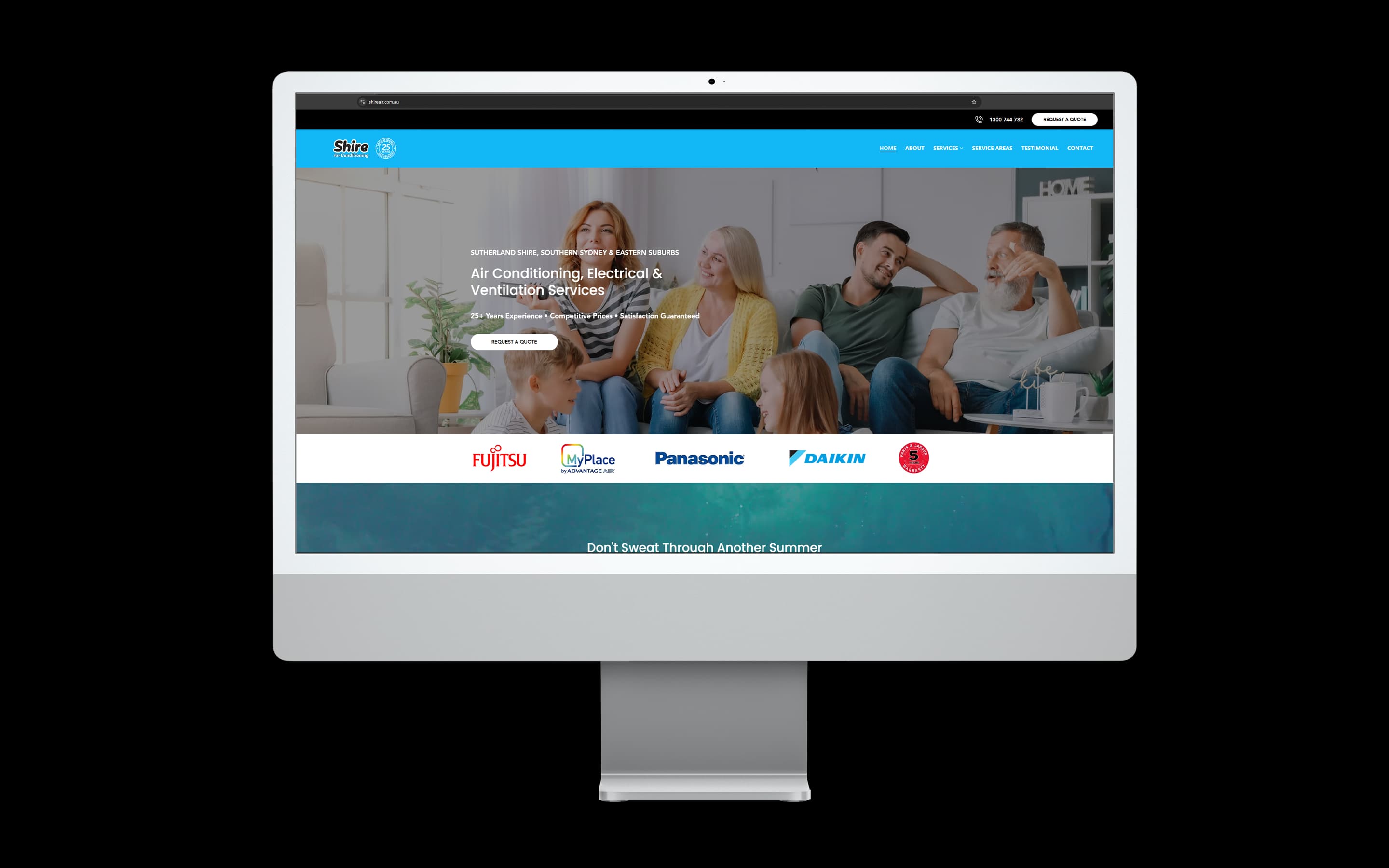 HVAC website design for Shire Air — desktop mockup