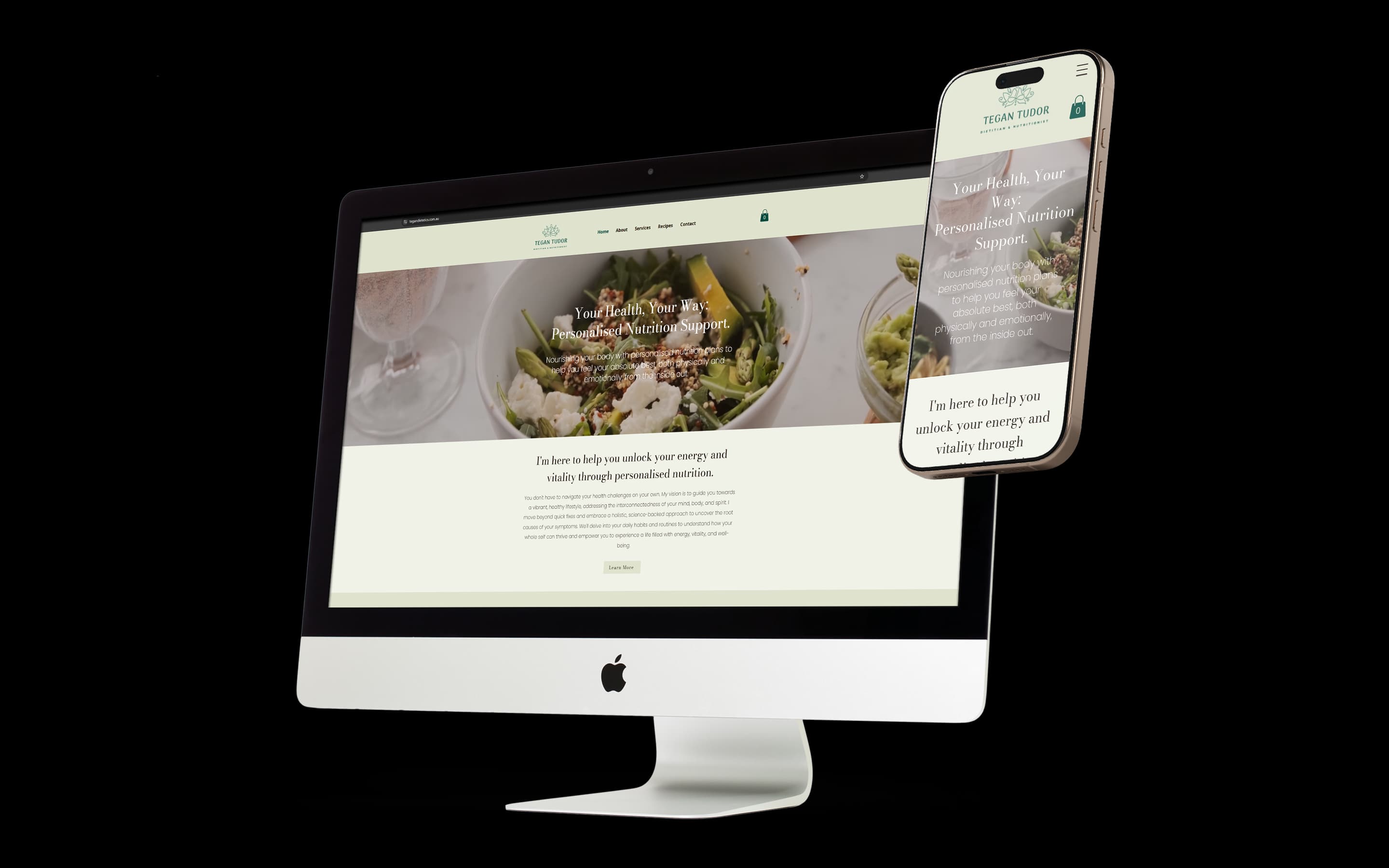 Dietitian website design for Tegan Dietetics